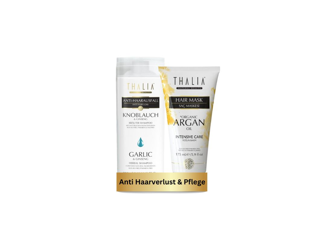 DuoSet Knoblauch Shampoo 300ml + Bio-Arganöl & Macadamia Haarmaske 175ml