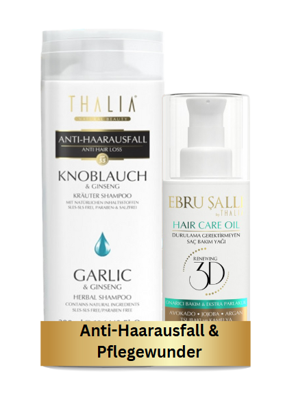 DuoSet Knoblauch Shampoo 300ml + Avocado 3D Volumen Haarpflegeöl 75ml