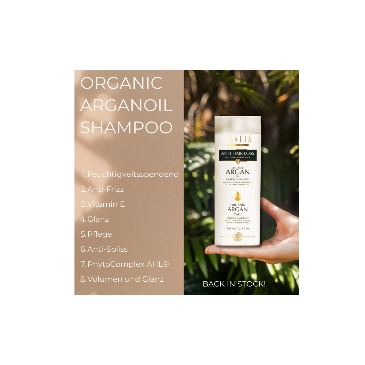 Bio-Arganöl Shampoo 300ml - für mehr Glanz & Volumen