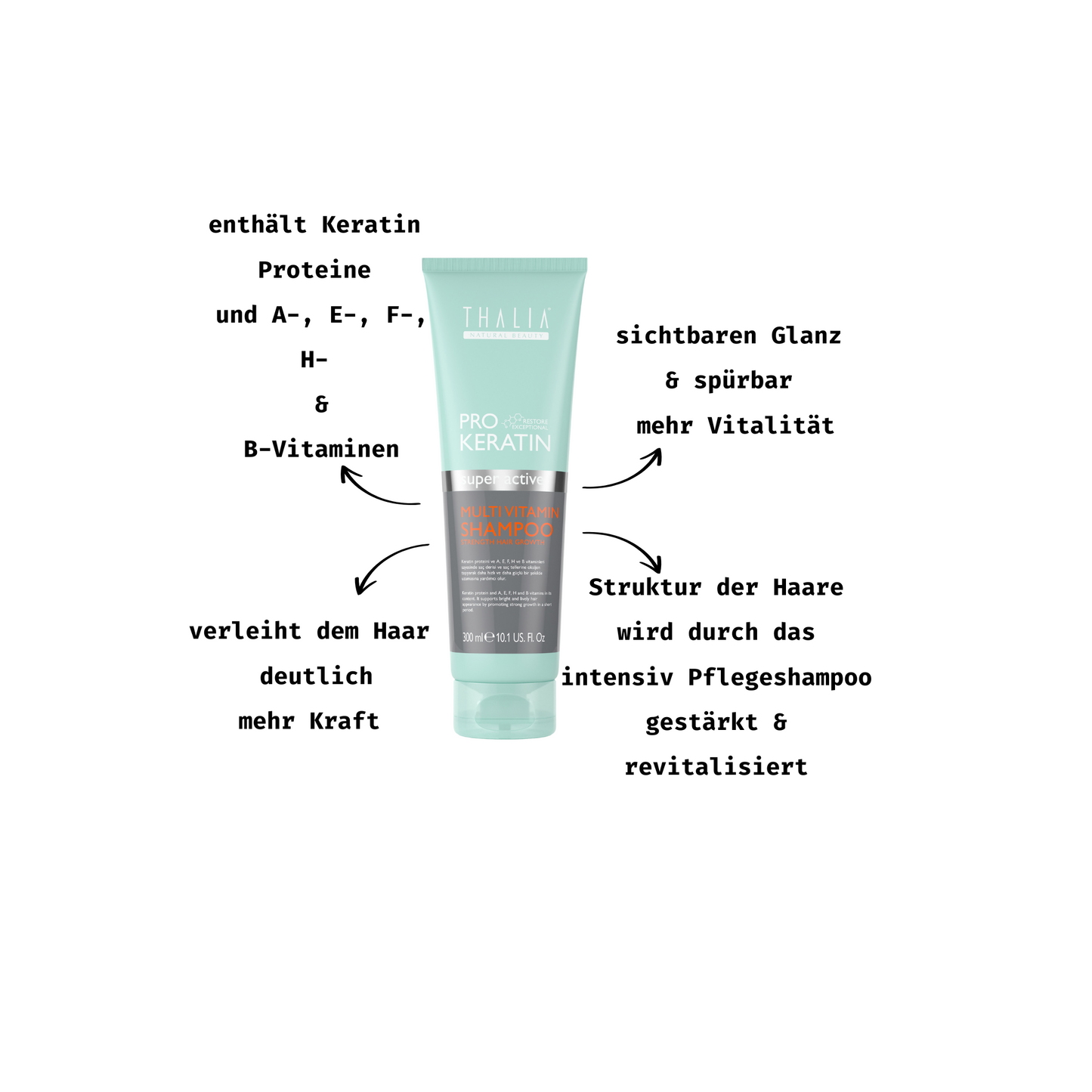 PRO-KERATIN Multivitamin Shampoo 300ml - nährende Wirkung