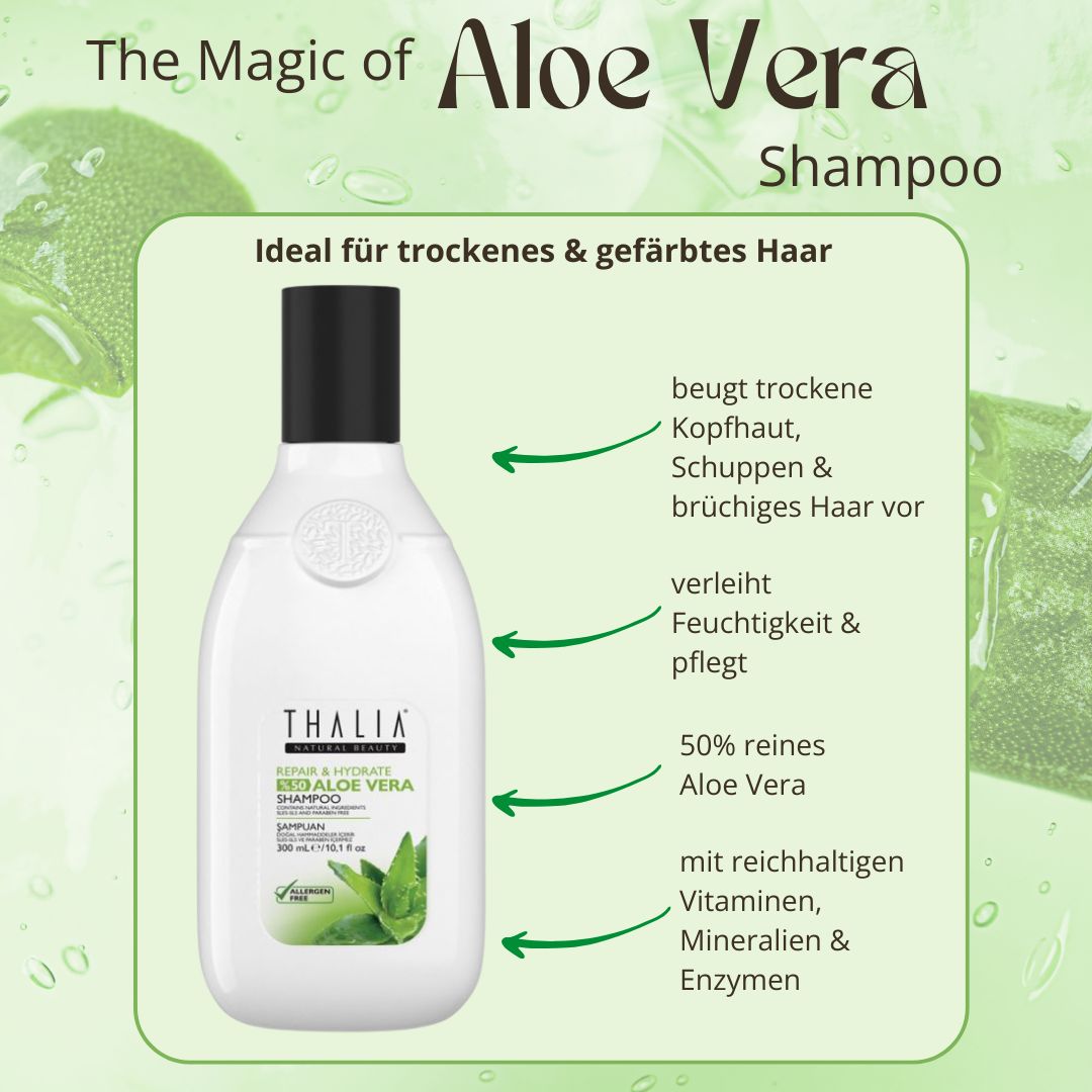 1 + 1 Gratis - Aloe Vera Reparatur & Feuchtigkeitsspendendes Shampoo 300ml
