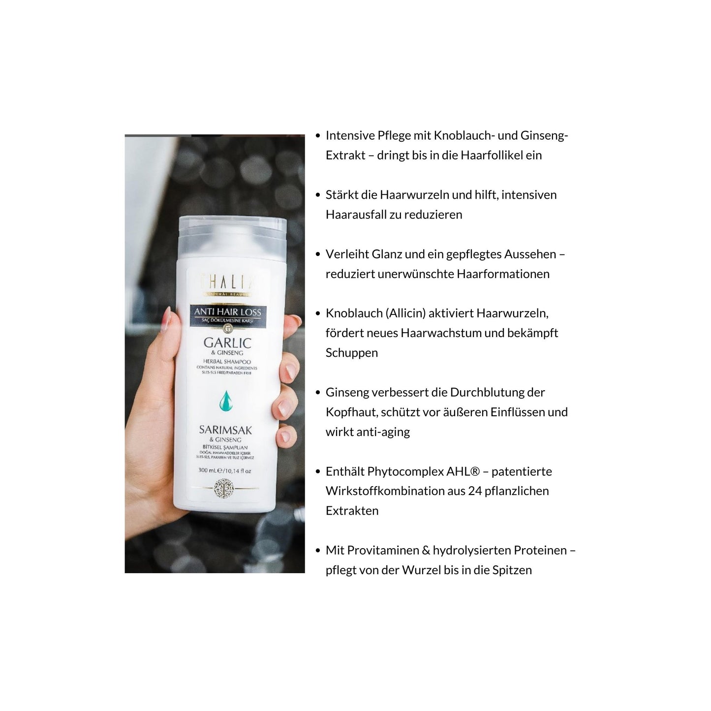 Knoblauch & Ginseng Shampoo 300ml - gegen Haarausfall