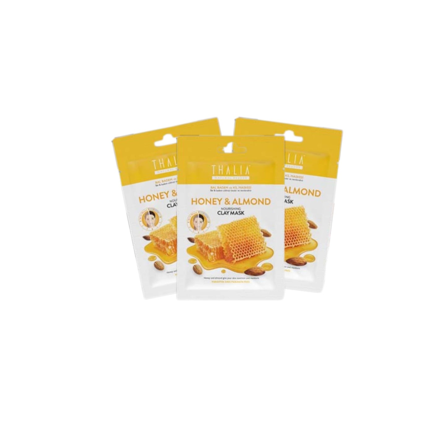 SparSet - 3x Honig-Mandel-Tonerde Gesichtsmaske à 15ml (=45ml)