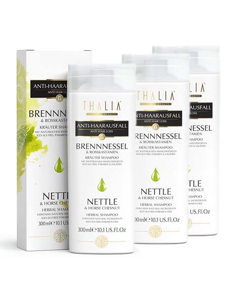 SparSet - 3x Brennnessel & Rosskastanien Shampoo à 300ml (=900ml)