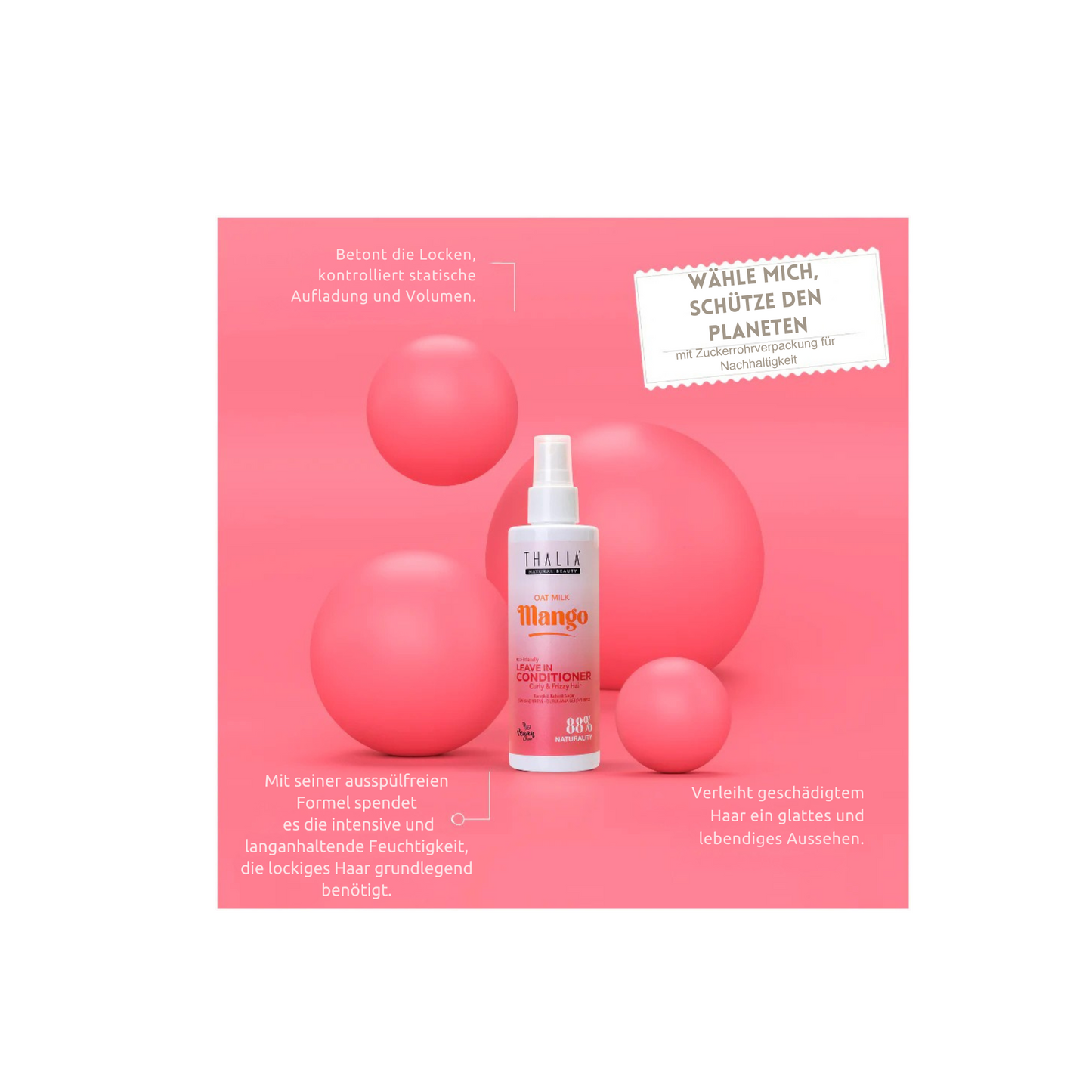 Sugarcane Hafermilch & Mango-Extrakt Leave-In Conditioner - für lockiges & voluminöses Haar 200ml