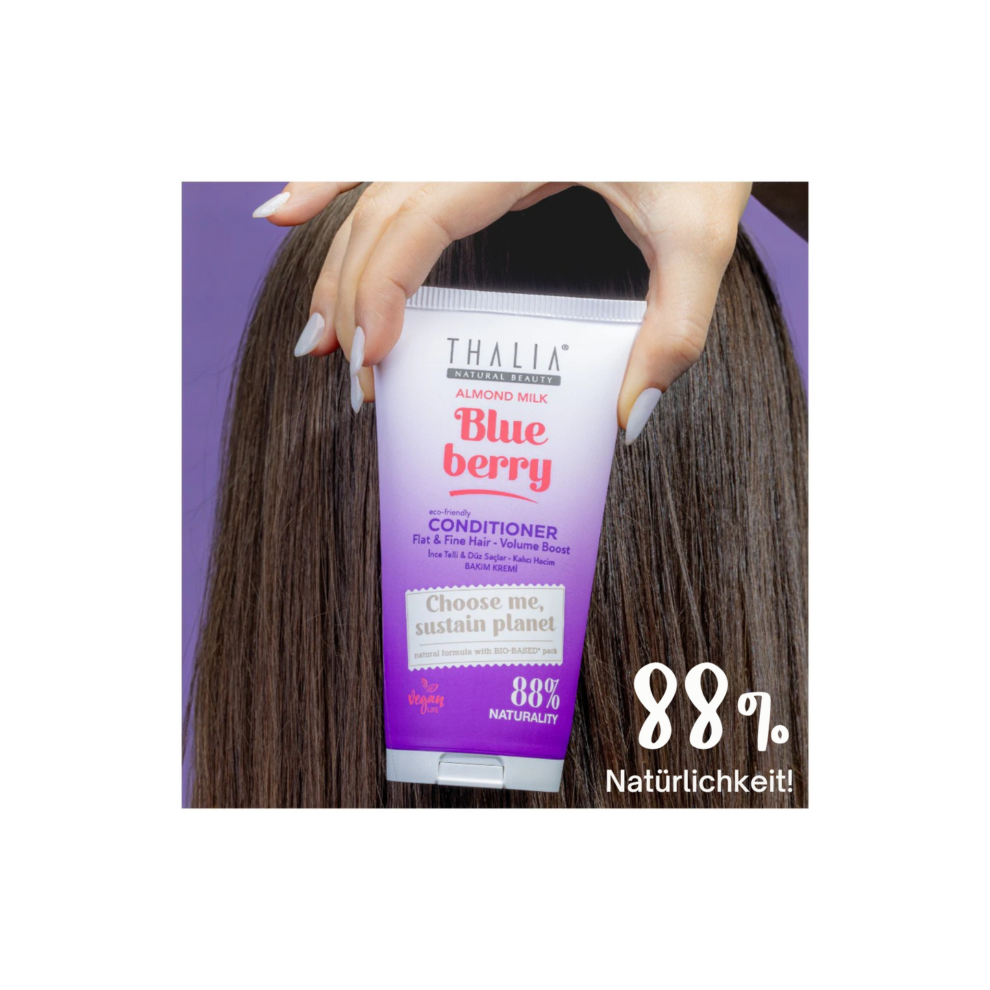 Sugarcane Mandelmilch & Blaubeere-Extrakt Conditioner - für feines & glattes Haar 150ml