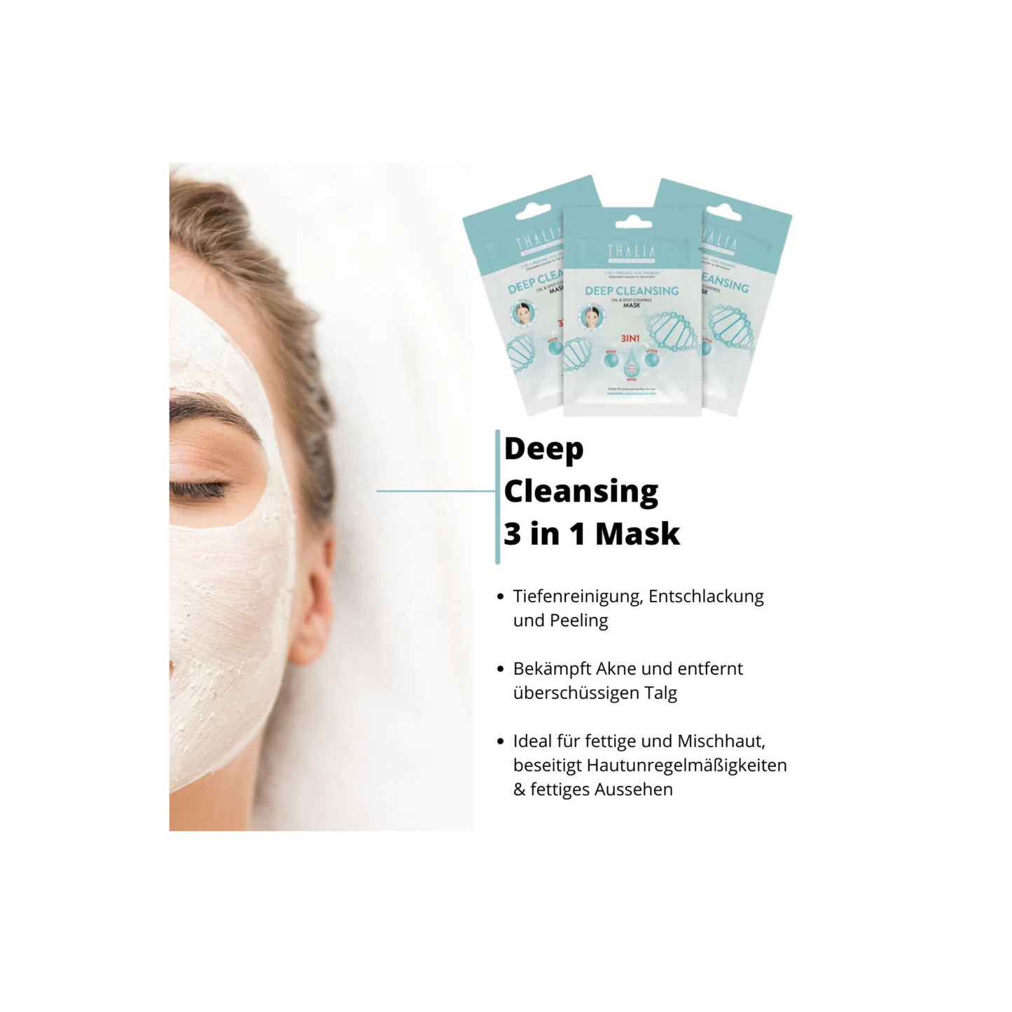 SparSet - 3x Acne Removal 3 in 1 Gesichtsmaske mit Peeling-Effekt à 15ml (=45ml)