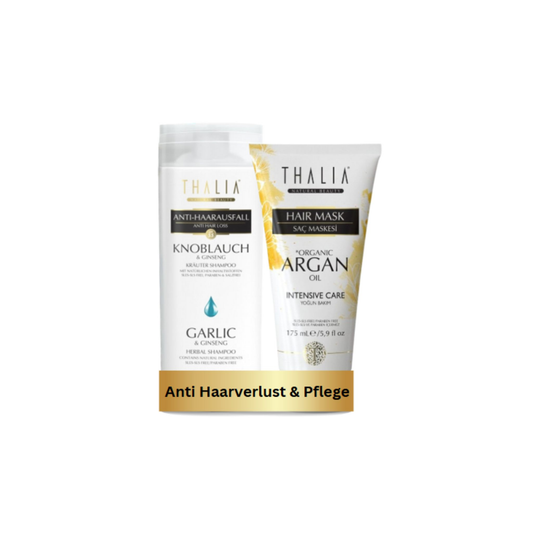 DuoSet Knoblauch Shampoo 300ml + Bio-Arganöl & Macadamia Haarmaske 175ml