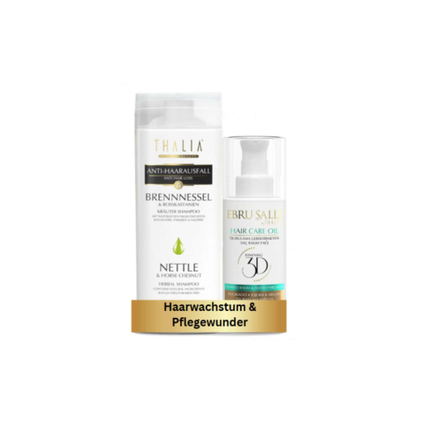 DuoSet Brennnessel Shampoo 300ml + Avocado 3D Volumen Haarpflegeöl 75ml