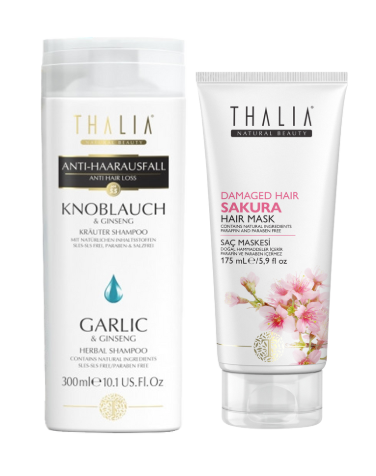 DuoSet Knoblauch Shampoo 300ml + Sakura Haarmaske 175ml