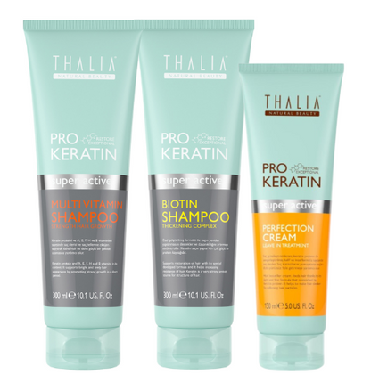 TrioSet PRO-KERATIN Multivitamin + PRO-KERATIN Biotin Shampoo à 300ml + PRO-KERATIN Perfection-Cream