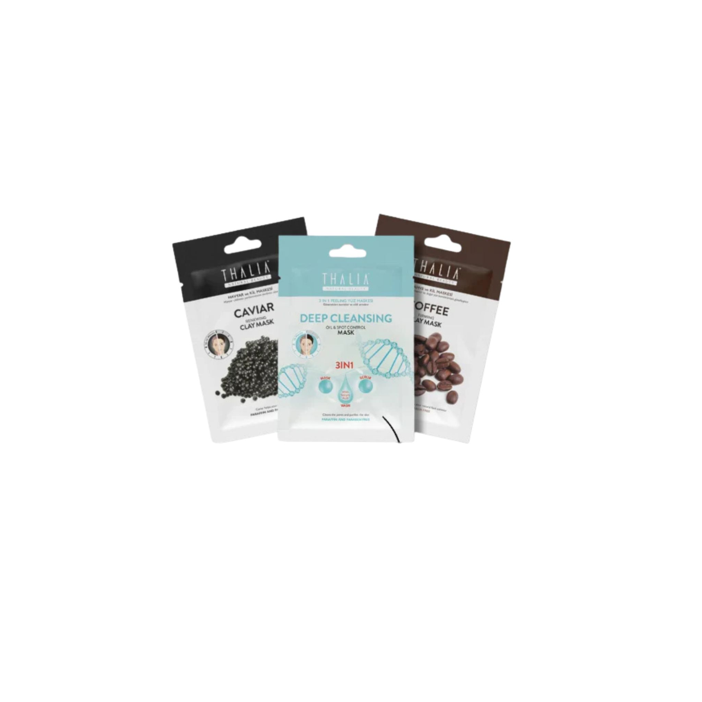 MixSet - Kaviar + 3in1 Peeling + Kaffee Gesichtsmaske à 15ml (=45ml)