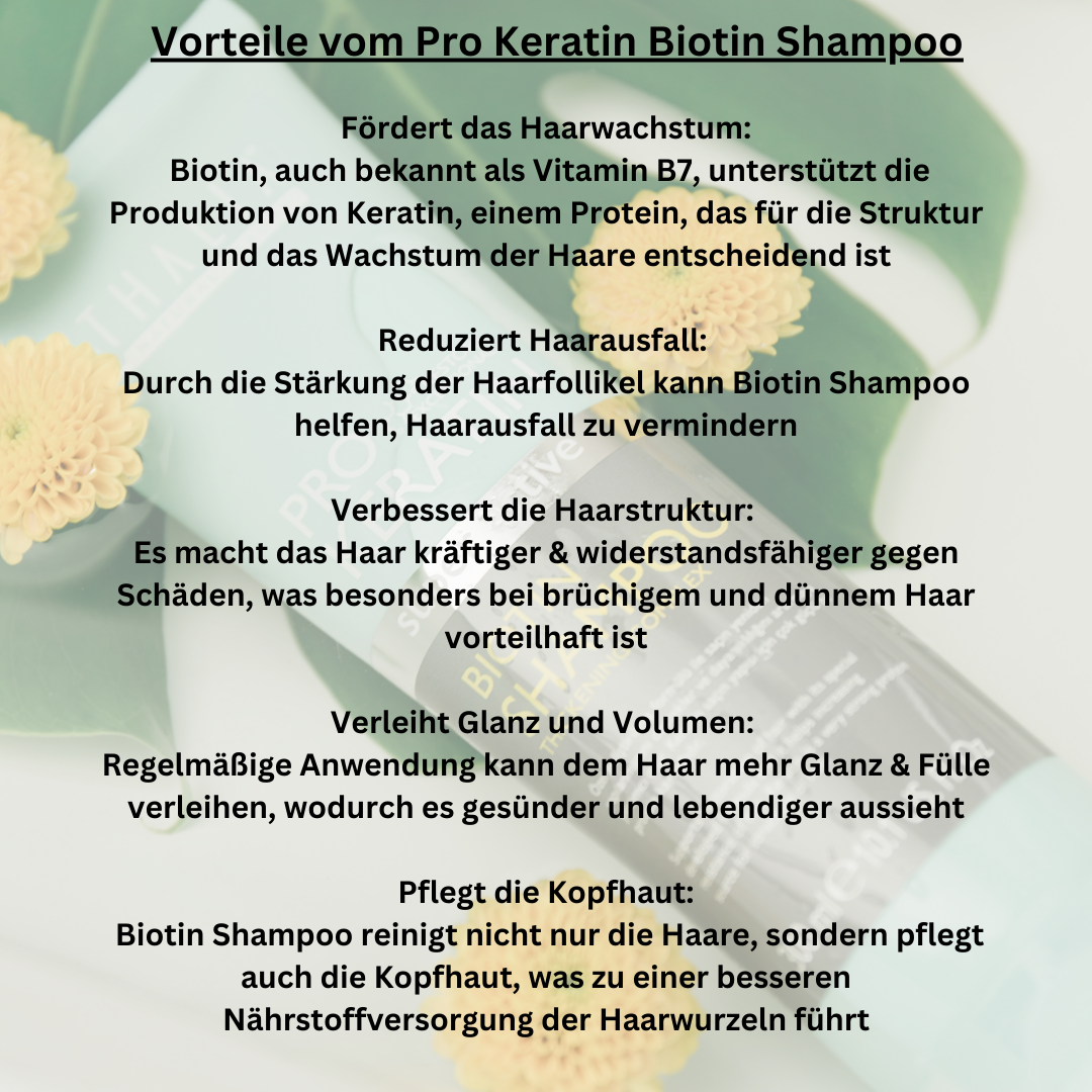 PRO-KERATIN Biotin Shampoo 300ml - stärkende und glättende Wirkung