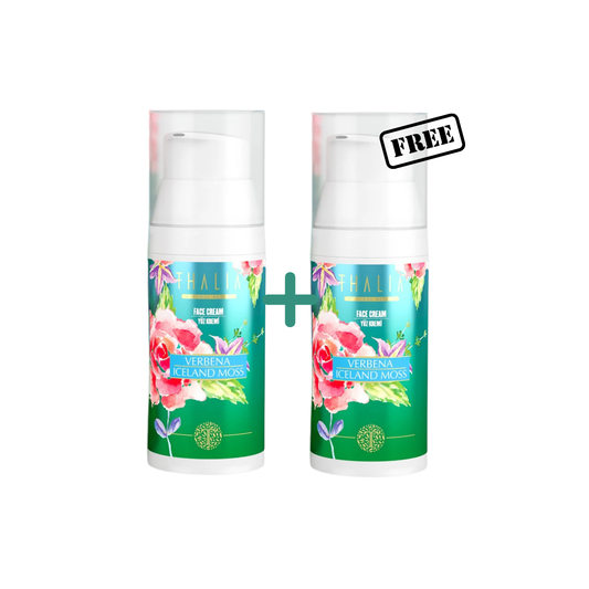 1 + 1 Gratis Verbene & Isländisches Moos Gesichtscreme 50ml - für fettige Haut (LSF 15)