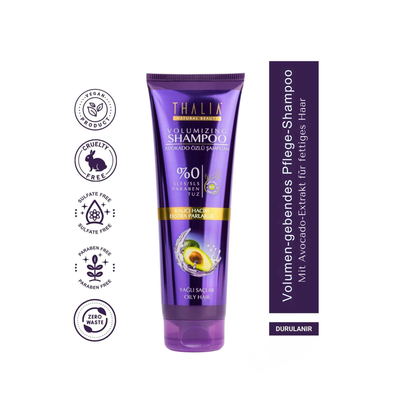 Thalia Avocado Öl Volumenshampoo für fettiges Haar (300 ML) – Sulfatfrei & Talgregulierend