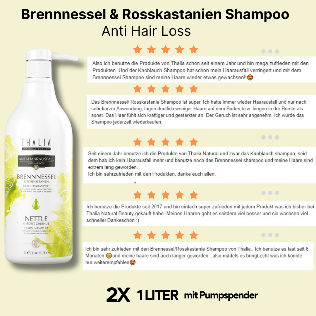 SparSet - 2x Brennnessel & Rosskastanie Shampoo à 1000ml (=2000ml)