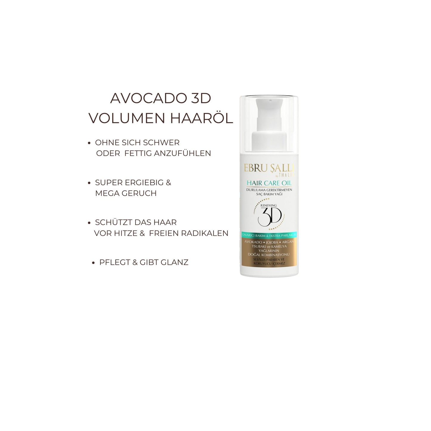 Ebru SALLI by THALIA - Avocado 3D Volumen Haarpflegeöl 75 ml - ohne Ausspülen