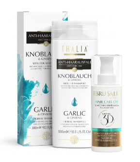 DuoSet Knoblauch Shampoo 300ml + Avocado 3D Volumen Haarpflegeöl 75ml