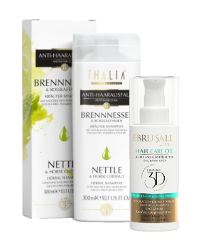 DuoSet Brennnessel Shampoo 300ml + Avocado 3D Volumen Haarpflegeöl 75ml