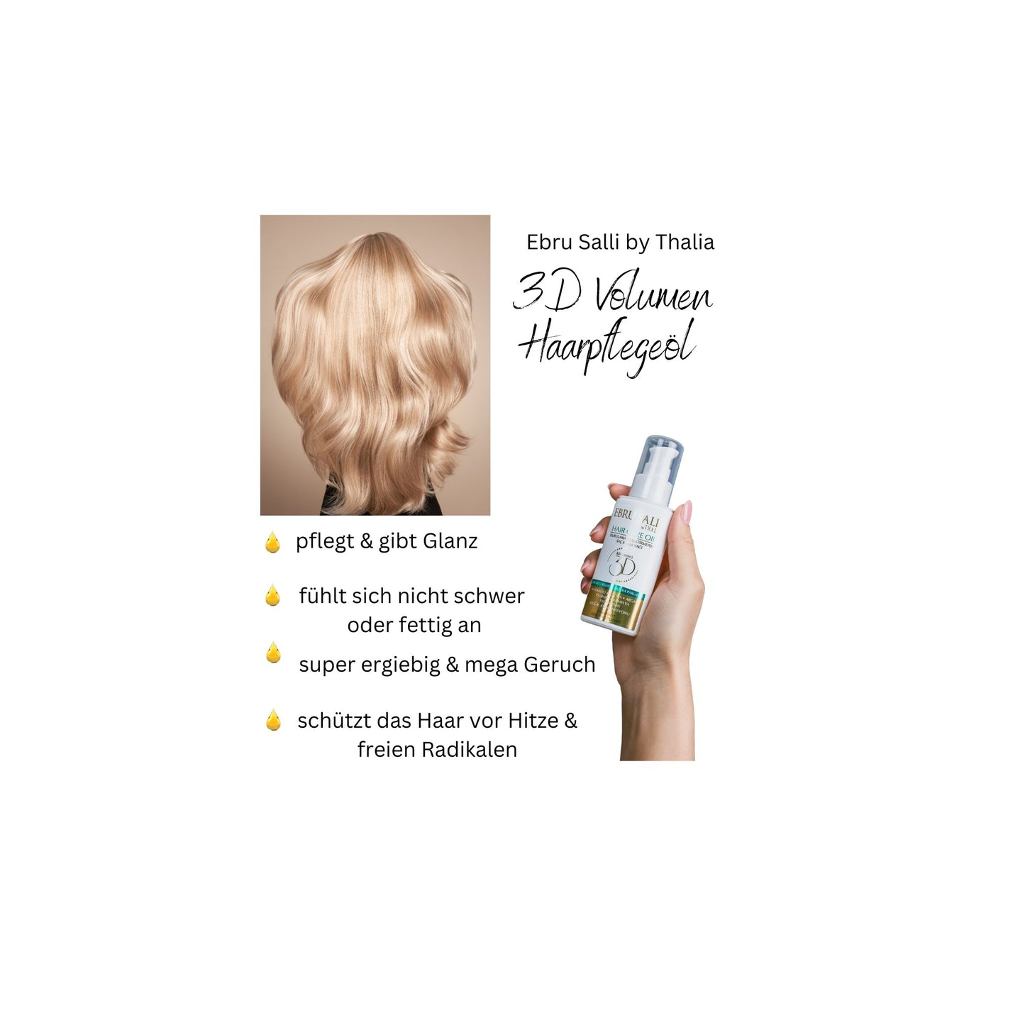Ebru SALLI by THALIA - Avocado 3D Volumen Haarpflegeöl 75 ml - ohne Ausspülen