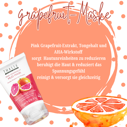 Pink Grapefruit Gesichtsmaske mit Ton (kil özü) 125ml