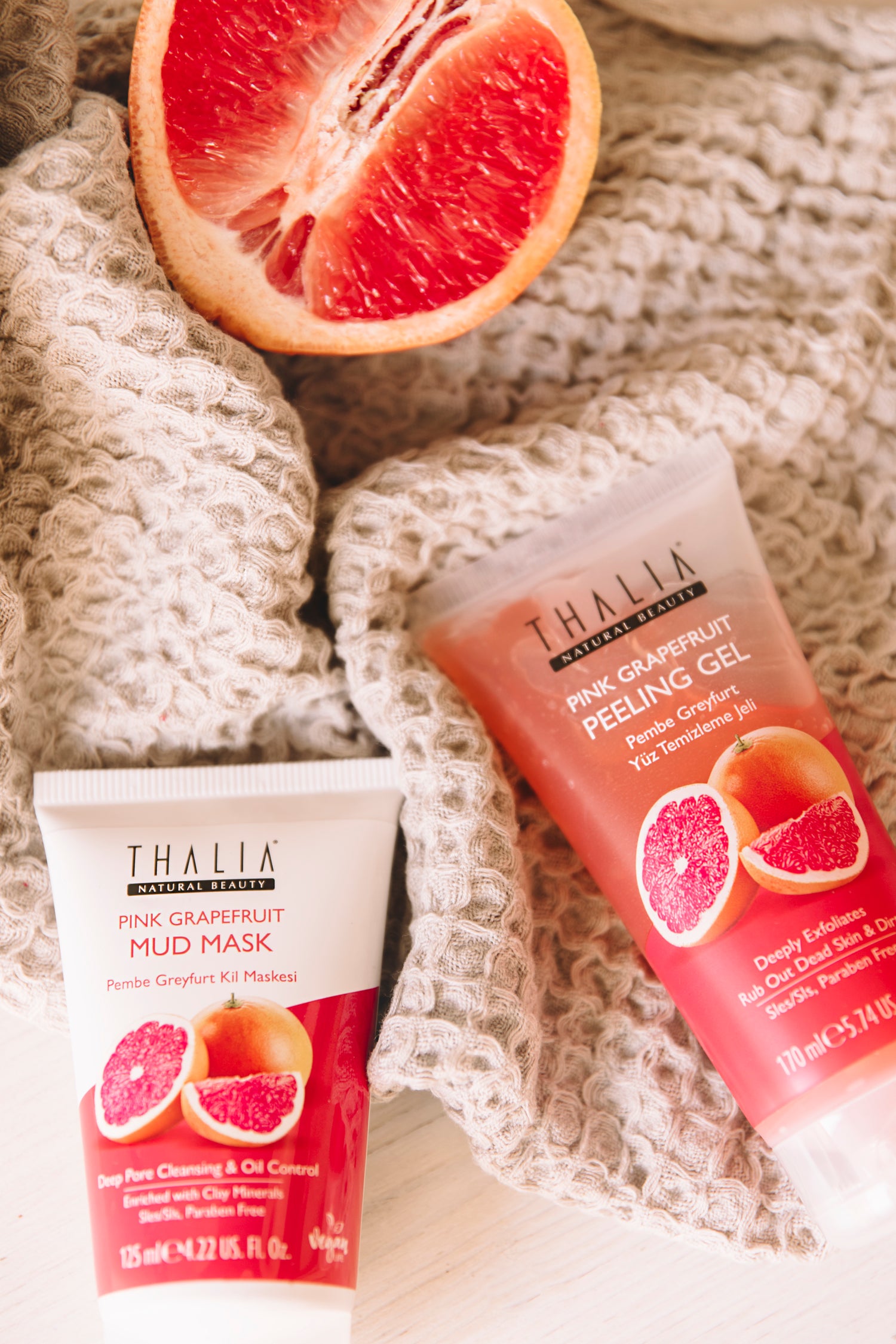 Pink Grapefruit Gesichtsmaske mit Ton (kil özü) 125ml