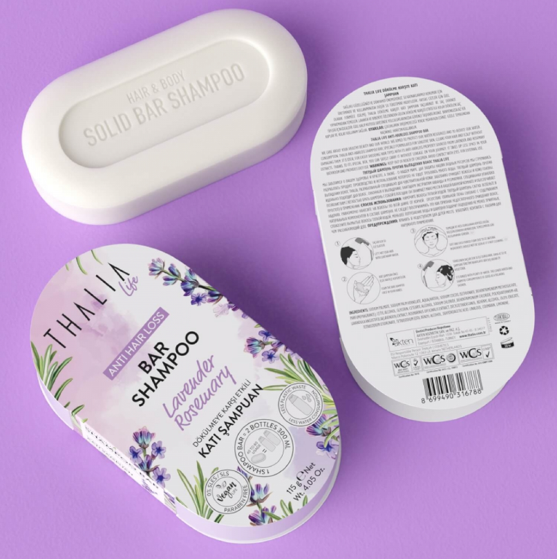 Lavendel & Rosemarin Bar (Seife) Shampoo - gegen Haarausfall 115g