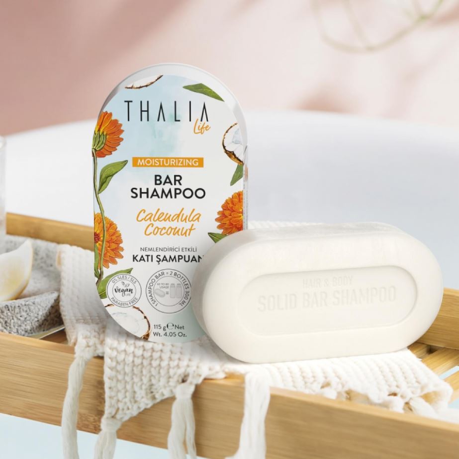 Ringelblume (Calendula) & Kokosnuss Bar (Seife) Shampoo - feuchtigkeitsspendend 115g