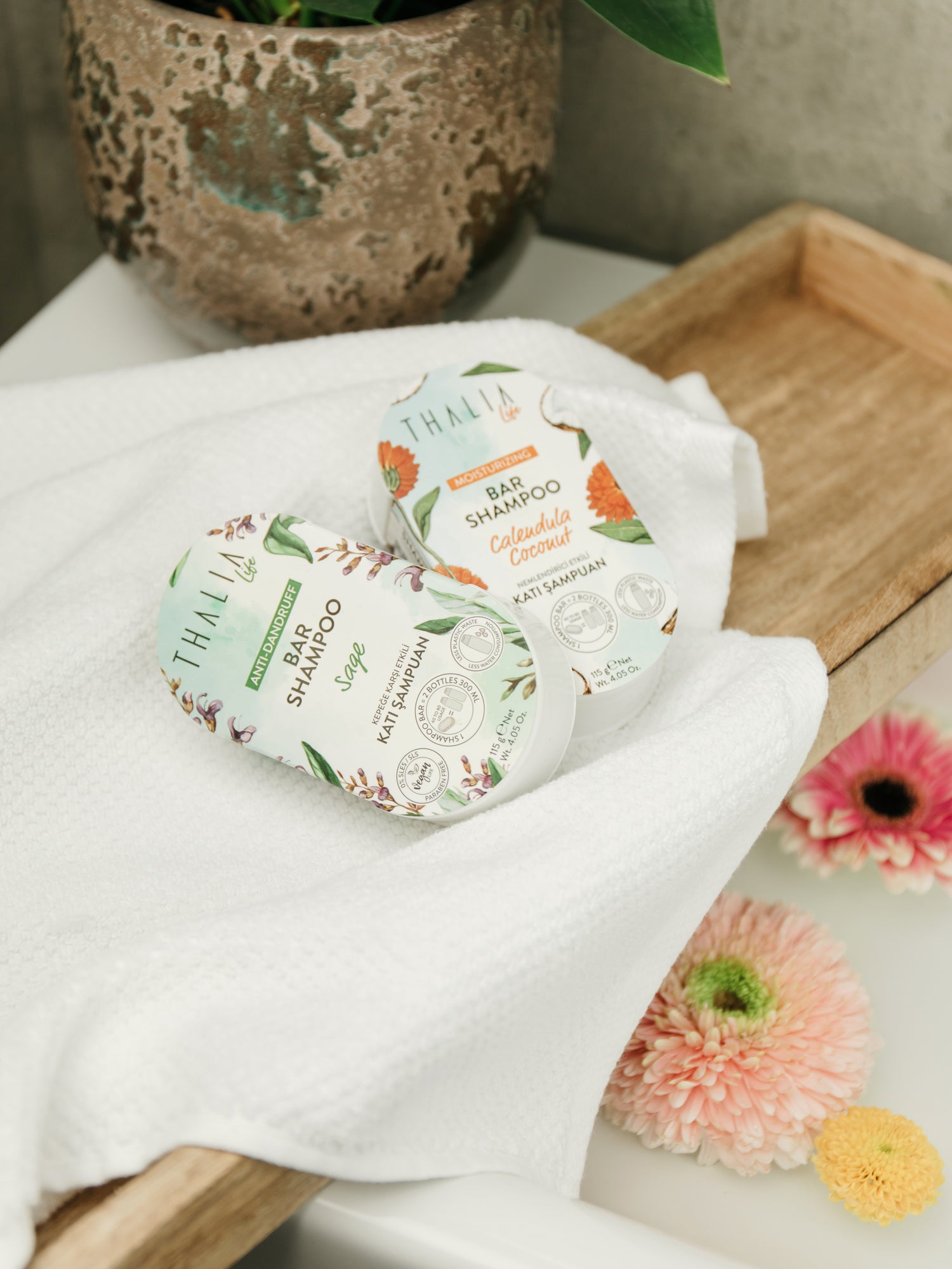 Ringelblume (Calendula) & Kokosnuss Bar (Seife) Shampoo - feuchtigkeitsspendend 115g