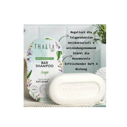 Salbeiextrakt Bar (Seife) Shampoo - gegen Schuppen 115g