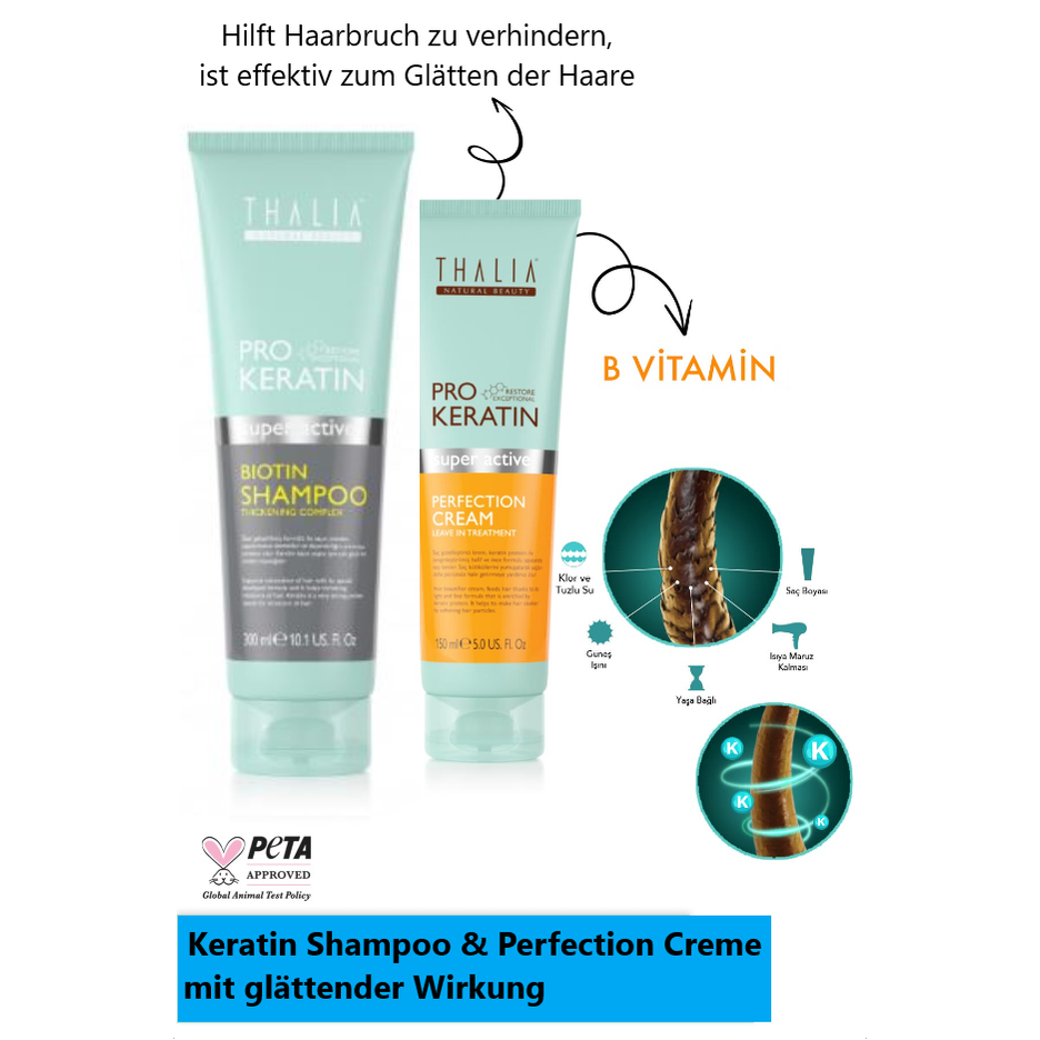 DuoSet PRO-KERATIN Biotin Shampoo 300ml & PRO-KERATIN Perfection-Cream 150ml