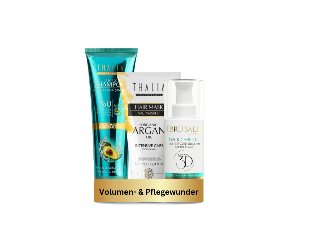 TrioSet Avocado 3D Volumen Shampoo 300ml + Bio-Arganöl & Macadamia Haarmaske 175ml + Avocado 3D Volumen Haarpflegeöl 75ml