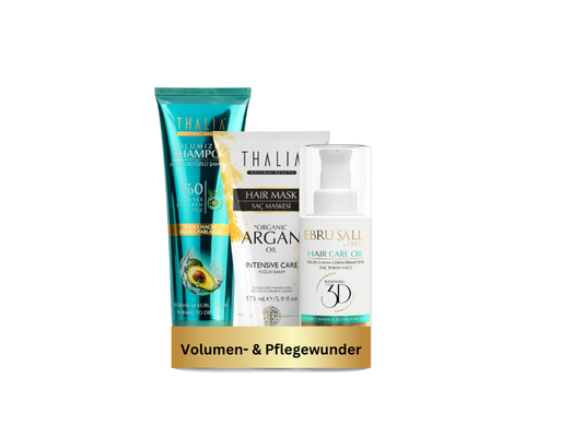TrioSet Avocado 3D Volumen Shampoo 300ml + Bio-Arganöl & Macadamia Haarmaske 175ml + Avocado 3D Volumen Haarpflegeöl 75ml