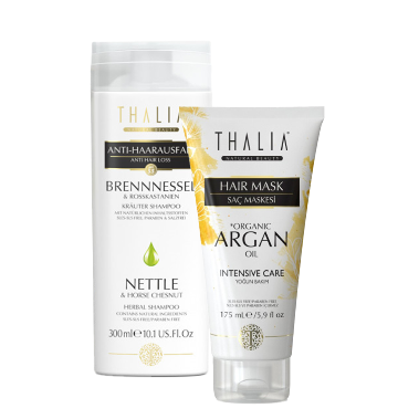 DuoSet Brennnessel Shampoo 300ml + Bio-Arganöl & Macadamia Haarmaske 175ml