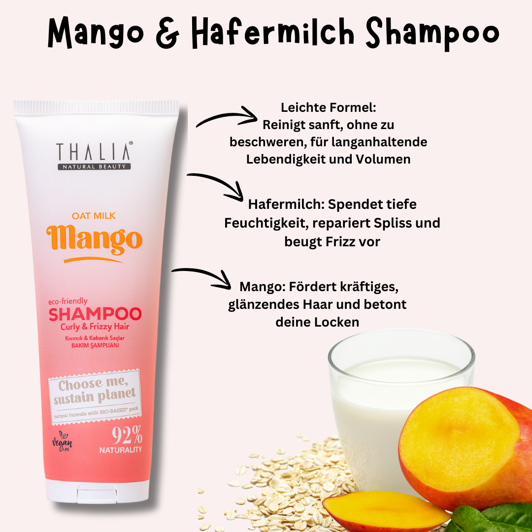 Sugarcane Hafermilch & Mango-Extrakt Shampoo - für lockiges & voluminöses Haar 250ml