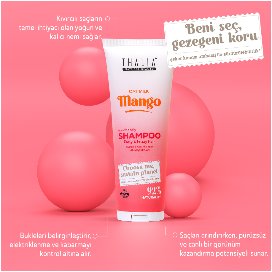 Sugarcane Hafermilch & Mango-Extrakt Shampoo - für lockiges & voluminöses Haar 250ml