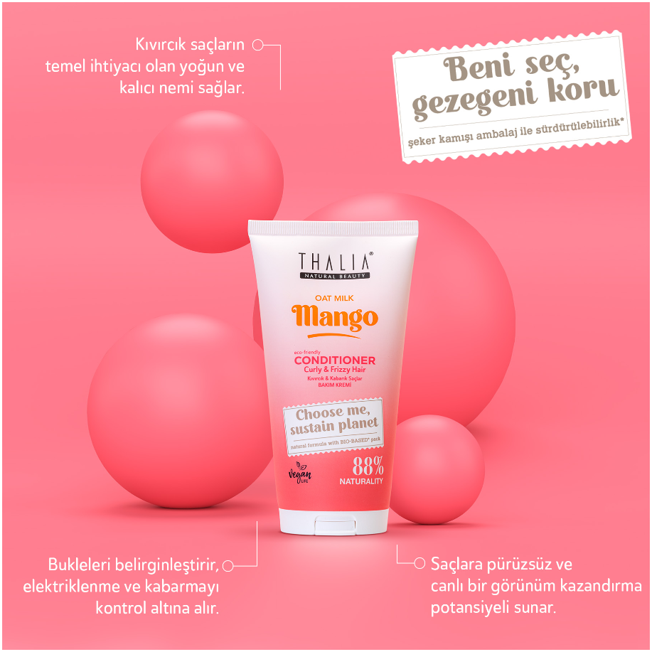 Sugarcane Hafermilch & Mango-Extrakt Conditioner - für lockiges & voluminöses Haar 150ml