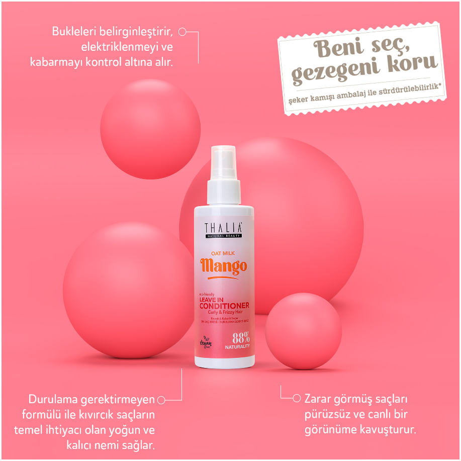 Sugarcane Hafermilch & Mango-Extrakt Leave-In Conditioner - für lockiges & voluminöses Haar 200ml