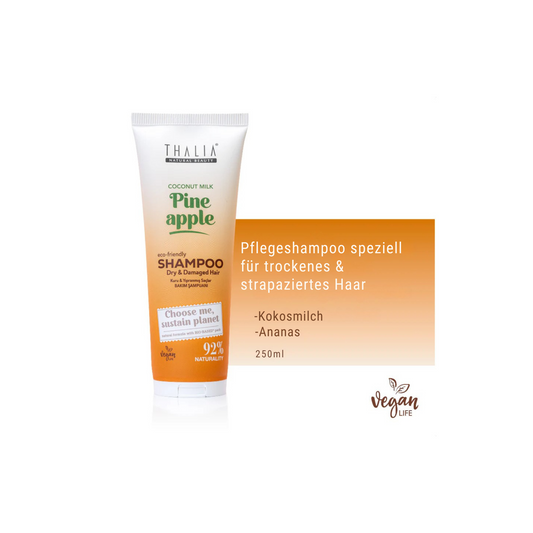 Sugarcane Ananas & Kokosnussmilch-Extrakt Shampoo - für trockenes & strapaziertes Haar 250ml