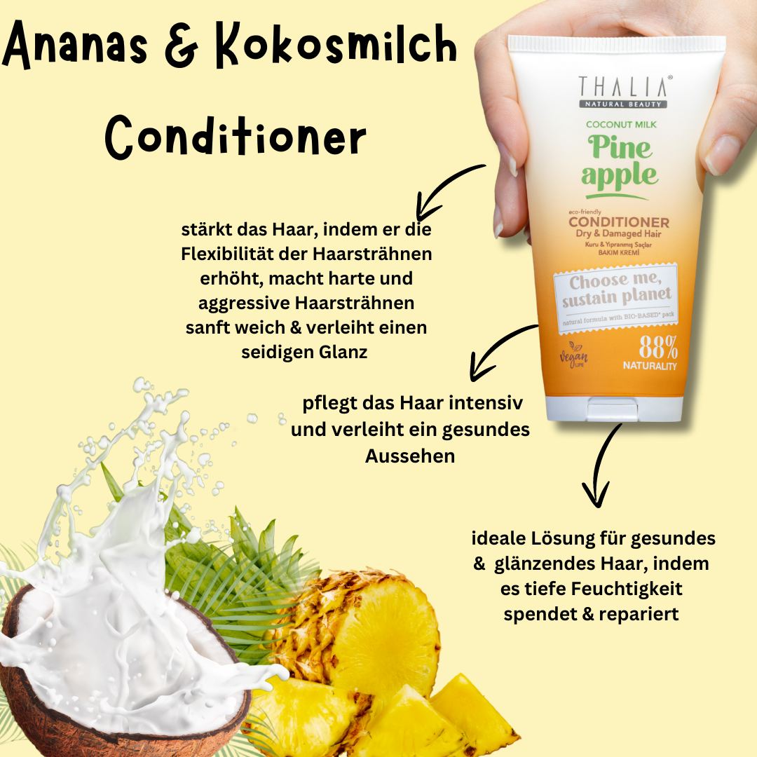 Sugarcane Ananas & Kokosnussmilch-Extrakt Conditioner - für trockenes & strapaziertes Haar 150ml