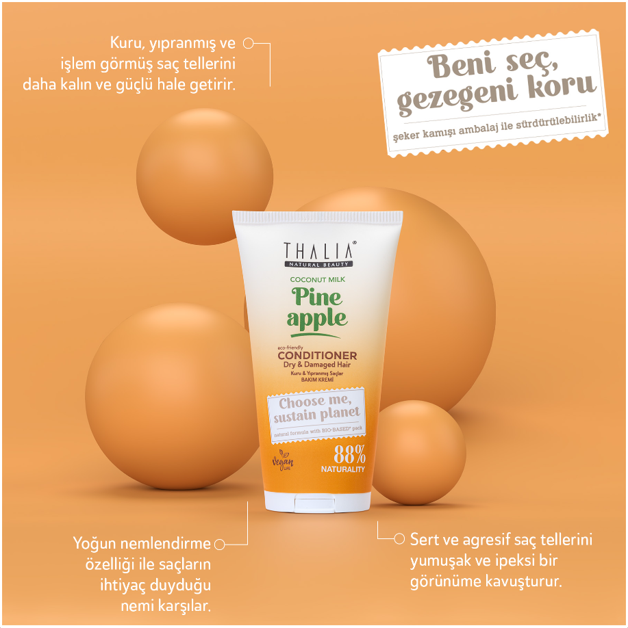 Sugarcane Ananas & Kokosnussmilch-Extrakt Conditioner - für trockenes & strapaziertes Haar 150ml