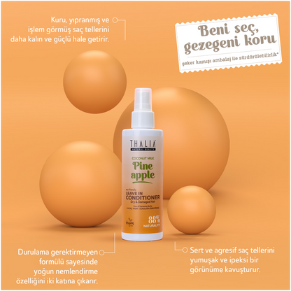 Sugarcane Ananas & Kokosnussmilch-Extrakt Leave-In Conditioner - für trockenes & strapaziertes Haar 200ml