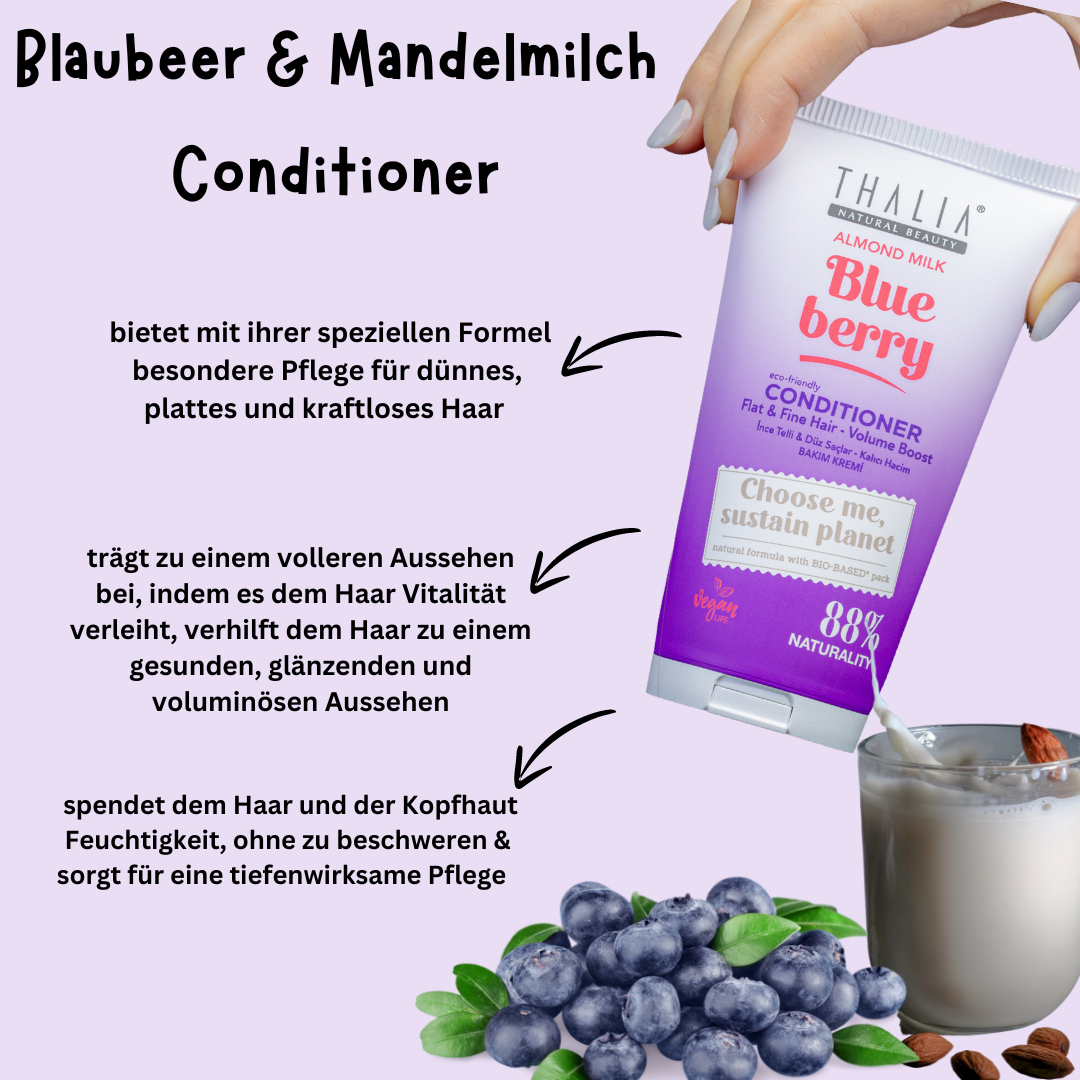 Sugarcane Mandelmilch & Blaubeere-Extrakt Conditioner - für feines & glattes Haar 150ml