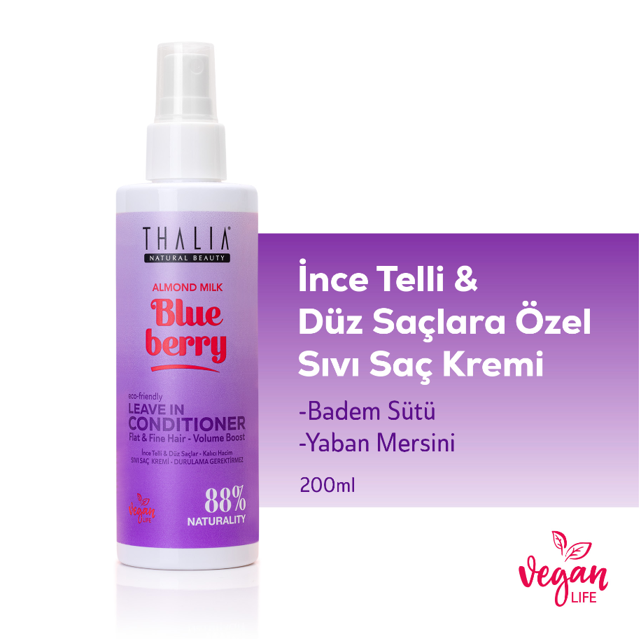 Sugarcane Mandelmilch & Blaubeere-Extrakt Leave-In Conditioner - für feines & glattes Haar 200ml