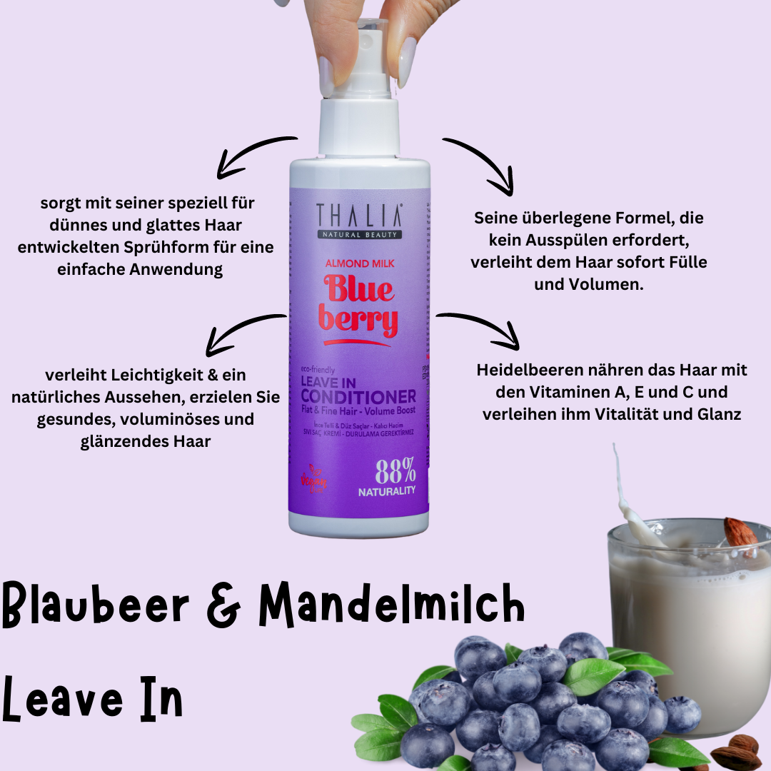 Sugarcane Mandelmilch & Blaubeere-Extrakt Leave-In Conditioner - für feines & glattes Haar 200ml