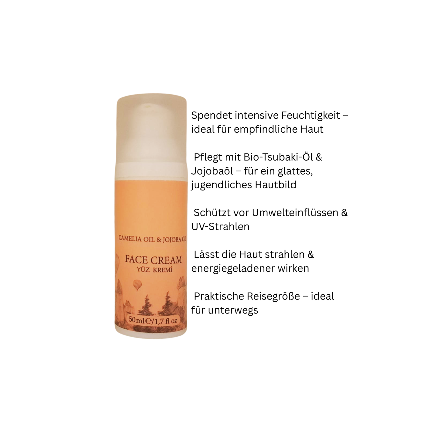 Kamille und Jojobaöl Gesichtscreme - Reisegröße 50ml