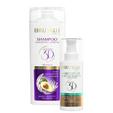 DUO-Set Avocado 3D Volumen Shampoo 300ml - für fettige Haare + Avocado 3D Volumen Haarpflegeöl 75ml