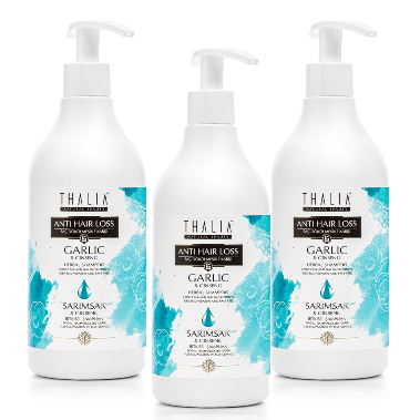 SparSet - 3x Knoblauch & Ginseng Shampoo à 500ml - gegen Haarausfall