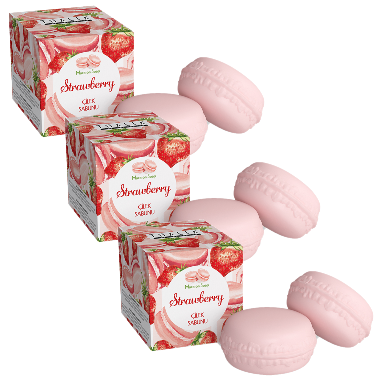 SparSet - 3x Erdbeer Macaron Seife à 100g