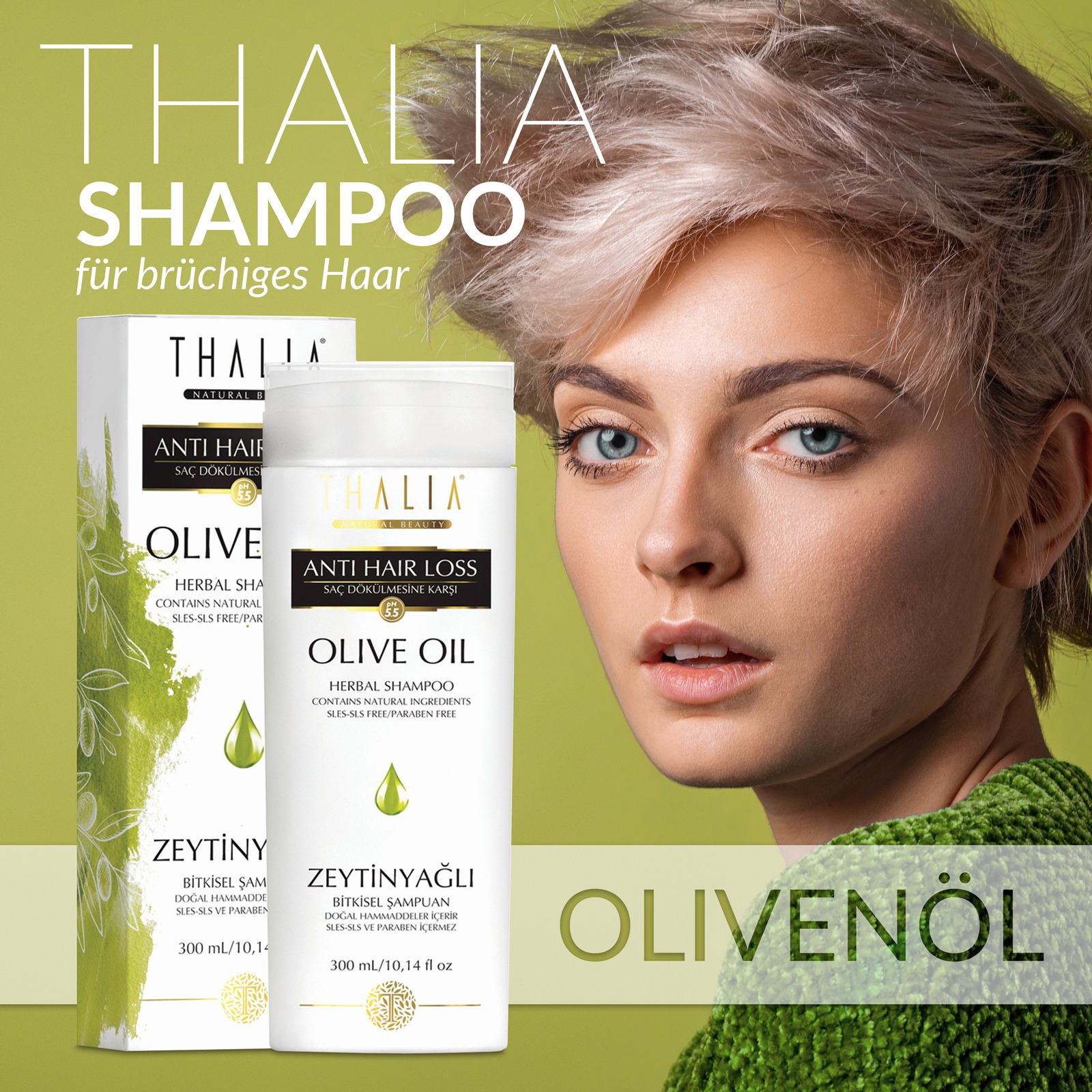 Olivenöl Shampoo 300ml - für brüchiges Haar